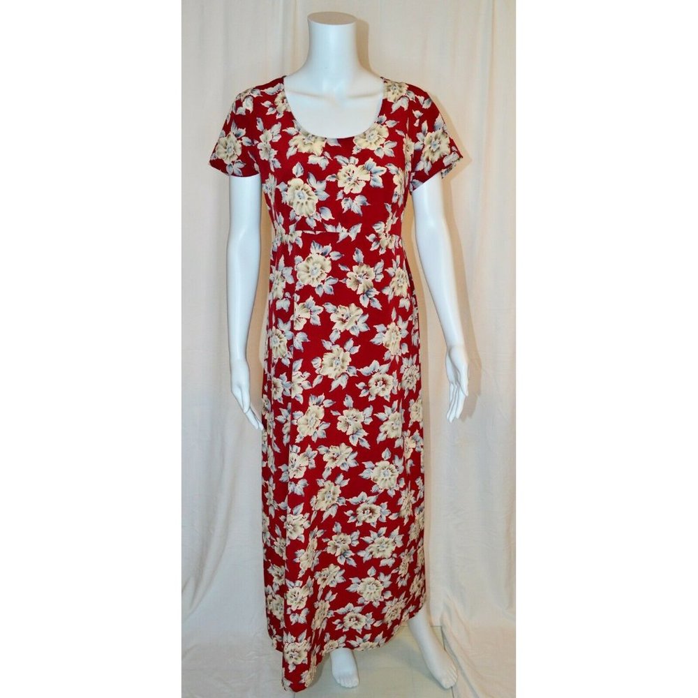 VTG 90’s Jonathan Martin Romantic Floral Short Sleeve Maxi Dress Size 9 (Sm-Med)